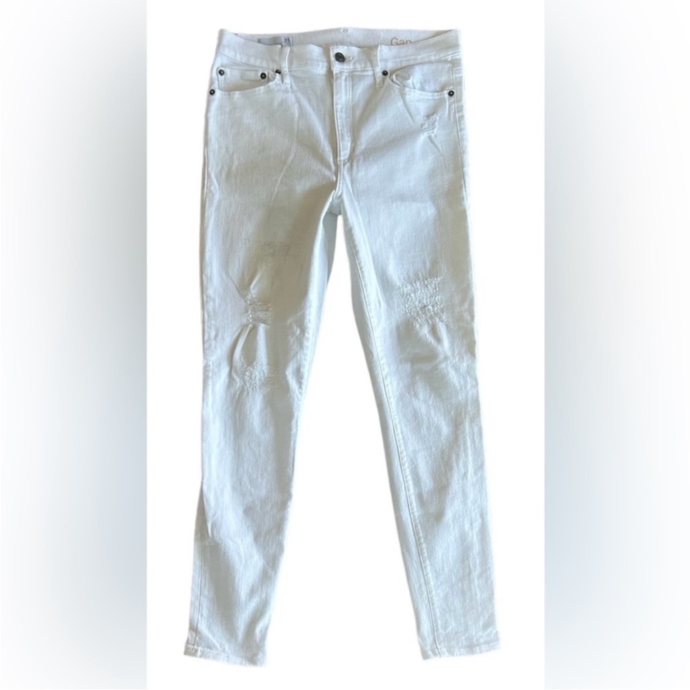 GAP | Women’s‎ White Distressed True High Rise Resolution Skinny Jeans Size 31R
